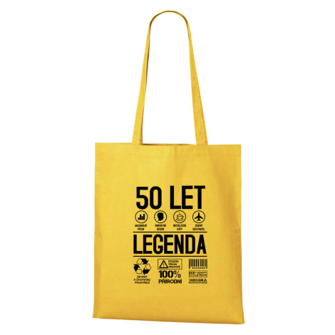 DOBRÝ TRIKO Bavlněná taška s potiskem 50 let legenda symboly Barva: Žlutá