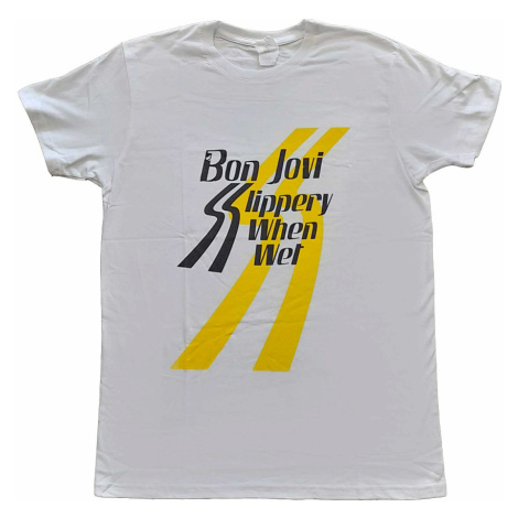 Bon Jovi tričko, Slippery When Wet White, pánské RockOff