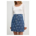 Džínová sukně Pepe Jeans MINI SKIRT HW JACQUARD modrá barva, mini, áčková, PL901165