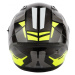 MAXX FF 985 extra velká integrální helma se sluneční clonou, černo zelená reflexní