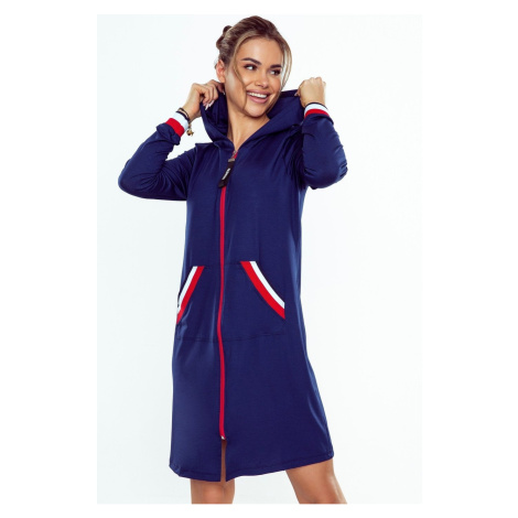 Tunika Eldar Enia - na zip s kapucí Tmavě modrá