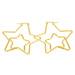Ocelové náušnice ve zlaté barvě - dvojitý obrys hvězd, francouzský zámek