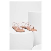 Kožené sandály Answear Lab dámské, růžová barva