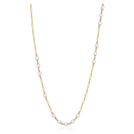 Brosway Dlouhý pozlacený náhrdelník s perlami Desideri BFF157
