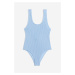 H & M - Jednodílné plavky High leg - modrá