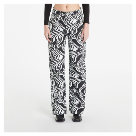 Džíny Sixth June Straight Leg Printed Jeans Black/ White