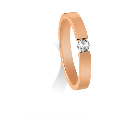 Troli Krásný bronzový prsten s krystalem 55 mm