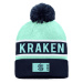 Zimní čepice Fanatics Authentic Pro Game & Train Cuffed Pom Knit Seattle Kraken