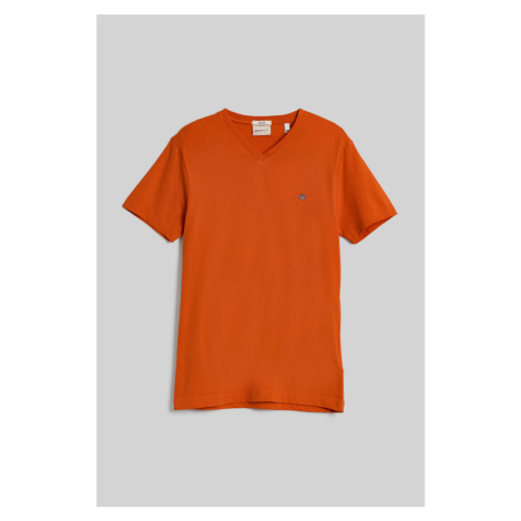 TRIČKO GANT SLIM SHIELD V-NECK T-SHIRT oranžová