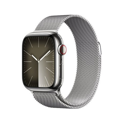 Apple Watch Series 9 41mm Cellular Stříbrný nerez s stříbrným milánským tahem