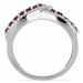 Prsten stříbrný s broušeným rubínem a zirkony Ag 925 048101 RB - 62 mm 5,3 g