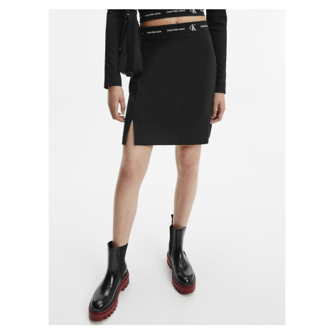 Černá dámská krátká sukně s rozparkem Calvin Klein Jeans