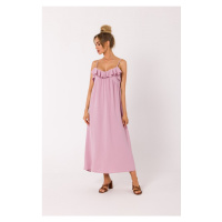 Letní šaty na ramínka růžové model 18383551 - Moe