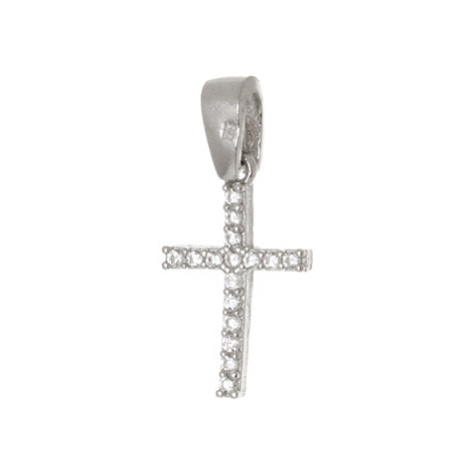 Stříbrný přívěšek křížek se zirkony 74630F Silver style