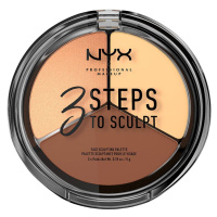 NYX Professional Makeup 3 Steps To Sculpt Face Sculpting Palette Light Konturovací Paletka 5 g