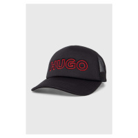 Kšiltovka HUGO černá barva, s aplikací, 50506071
