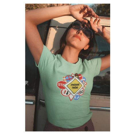 Dámské tričko Značkové tričko Barva: Mätová