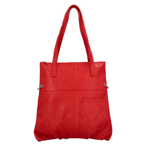 Osobitá dámská kožená kabelka přes rameno Liv, červená Delami Vera Pelle