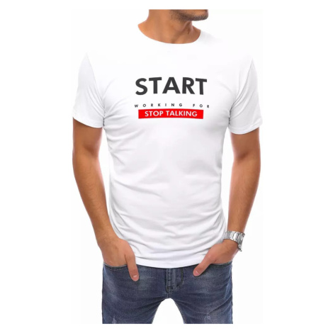 Buďchlap Bílé tričko s nápisem Start