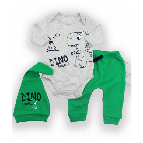 Oblečení pro miminko 3 DÍLNÝ SET Set Dino, zelená