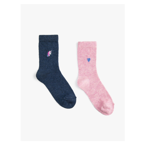 Koton Set of 2 Unicorn Embroidered Socks