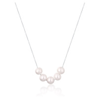 JwL Luxury Pearls Jemný stříbrný náhrdelník s pravými říčními perlami JL0782