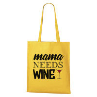 DOBRÝ TRIKO Nákupní taška Mama needs wine Barva: Žlutá