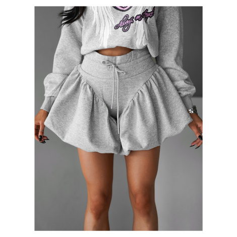 Šedá kraťásková balónová sukně KORTA