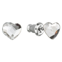 Evolution Group Náušnice bižuterie se Swarovski krystaly bílá srdce 51050.1