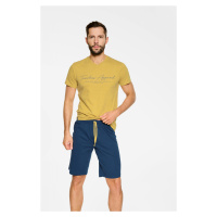 Pánské pyžamo Žlutá a tmavě modrá model 18511270 - Henderson