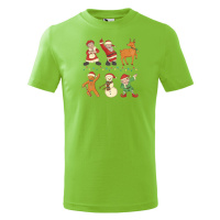 Dětské vánoční tričko s potiskem vánočních postaviček - vánoční tričko