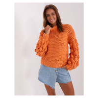 Oranžový oversize svetr s hustým úpletem