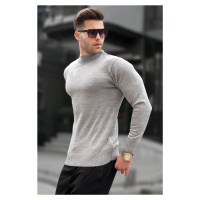 Madmext Gray Slim Fit Half Turtleneck Men's Knitwear Sweater 6343