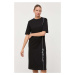 Bavlněné šaty Armani Exchange černá barva, midi