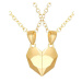 Camerazar Magnetické náhrdelníky pro páry ve tvaru srdce 2v1, zlaté barvy, délka 50+5 cm, slitin