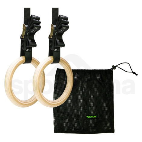 Dřevěné gymnastické kruhy Tunturi Wooden Gym Ring 14TUSCF104 - black/brown