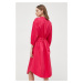 Bavlněné šaty Max Mara Leisure růžová barva, midi