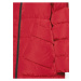 Červená dámská prošívaná prodloužená zimní bunda s kapucí Geox Hoara