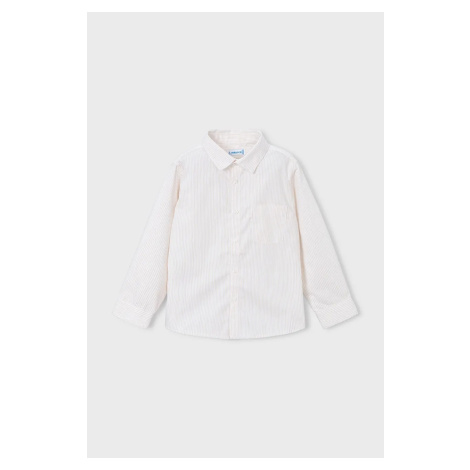 Dětská bavlněná košile Mayoral béžová barva, 146