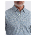 Ombre Clothing Světlá modrá košile s květinovým vzorem V1 SHPS-0163