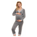Šedý těhotenský pyžamový set 0202