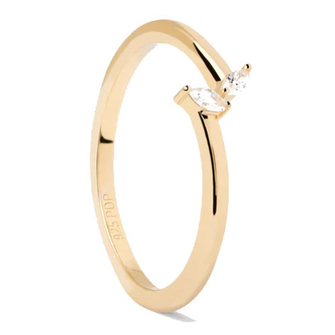 PDPAOLA Jemný pozlacený prsten se zirkony EVA Gold AN01-876