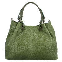 Kožená dámská velká taška do ruky Santala, zelená