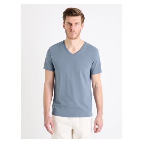 Modré pánské basic tričko Celio Neuniv