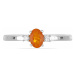 Prsten stříbrný s oranžovým opálem a zirkony Ag 925 015001 OROP - 62 mm 1,4 g