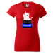 DOBRÝ TRIKO Dámské tričko s potiskem s kočkou ANTIDEPRESIVA Barva: Korálová