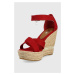 Sandály U.S. Polo Assn. dámské, červená barva, na klínku