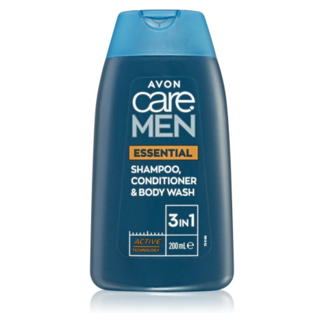 Avon Care Men Essential 3 v 1 šampon, kondicionér a sprchový gel 200 ml