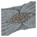 Pohodlná pletená čelenka Kokala s ozdobným prvkem, šedá