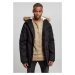 Heavy Cotton Imitation Fur Parka - black